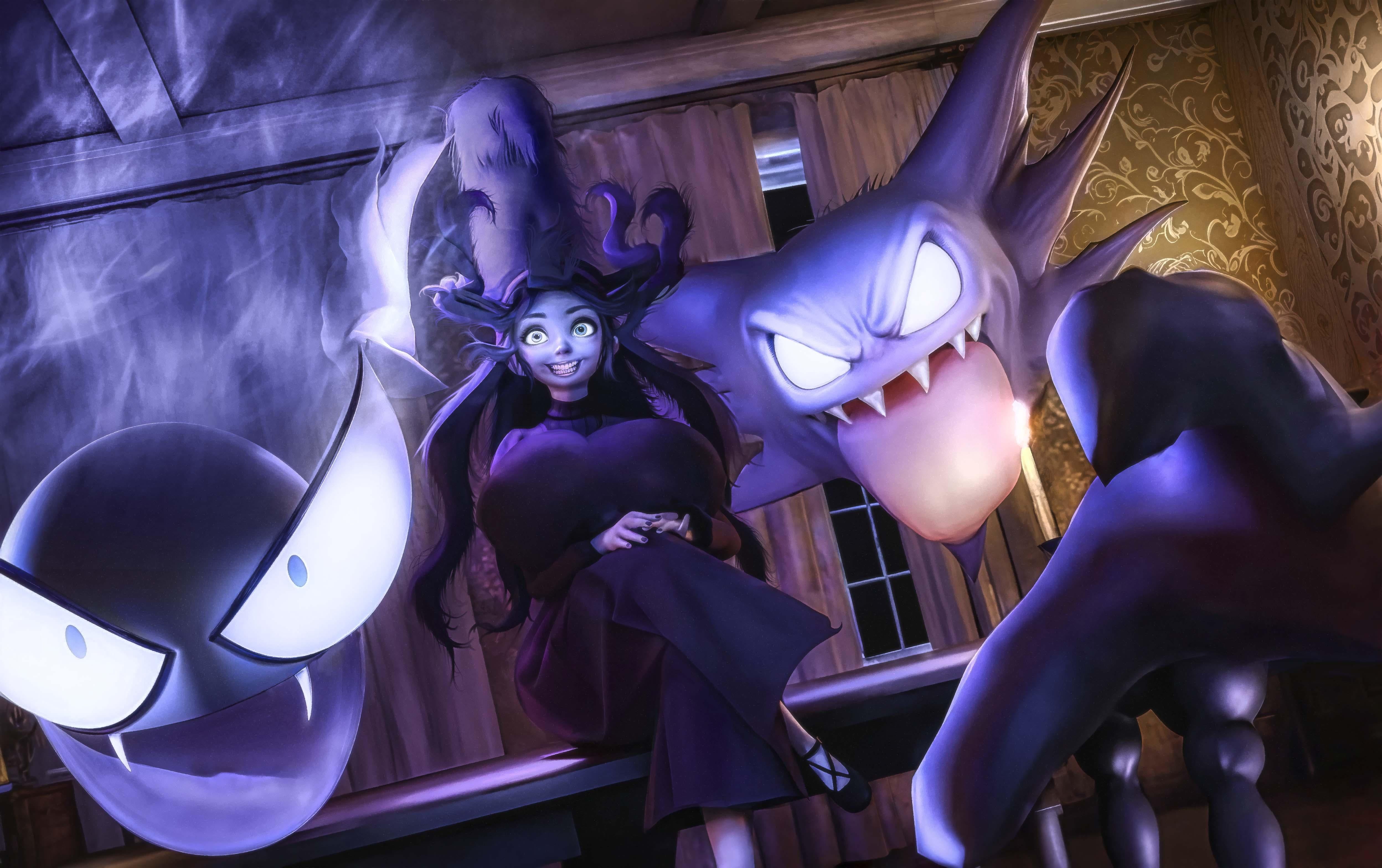 4992x3136 Charmed Hex Maniac and Gen1 Ghostly Friends (own)