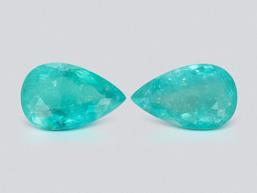 1024x768 Pair of Paraiba tourmalines Neon Greenish Blue pear cut 29.52 carats, Mozambique price $289