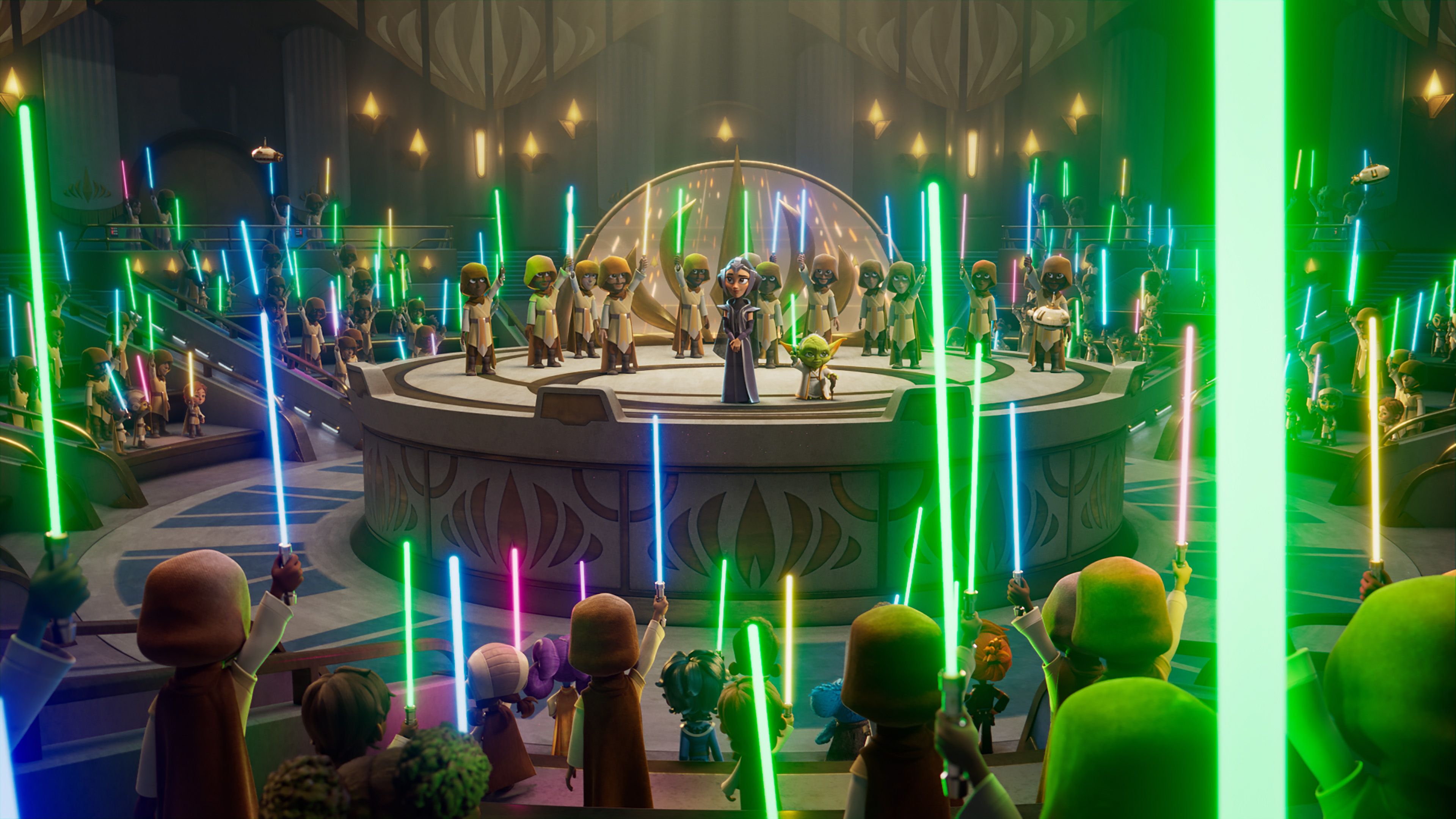 3840x2160 Star Wars Young Jedi Adventures HD Wallpaper. Jedi Council with Lightsabersx2160
