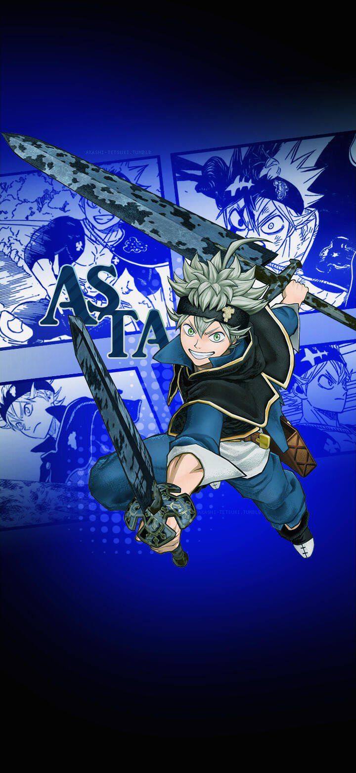 720x1560 Asta Unleashed: Blue Anime Wallpaper for Your Phone