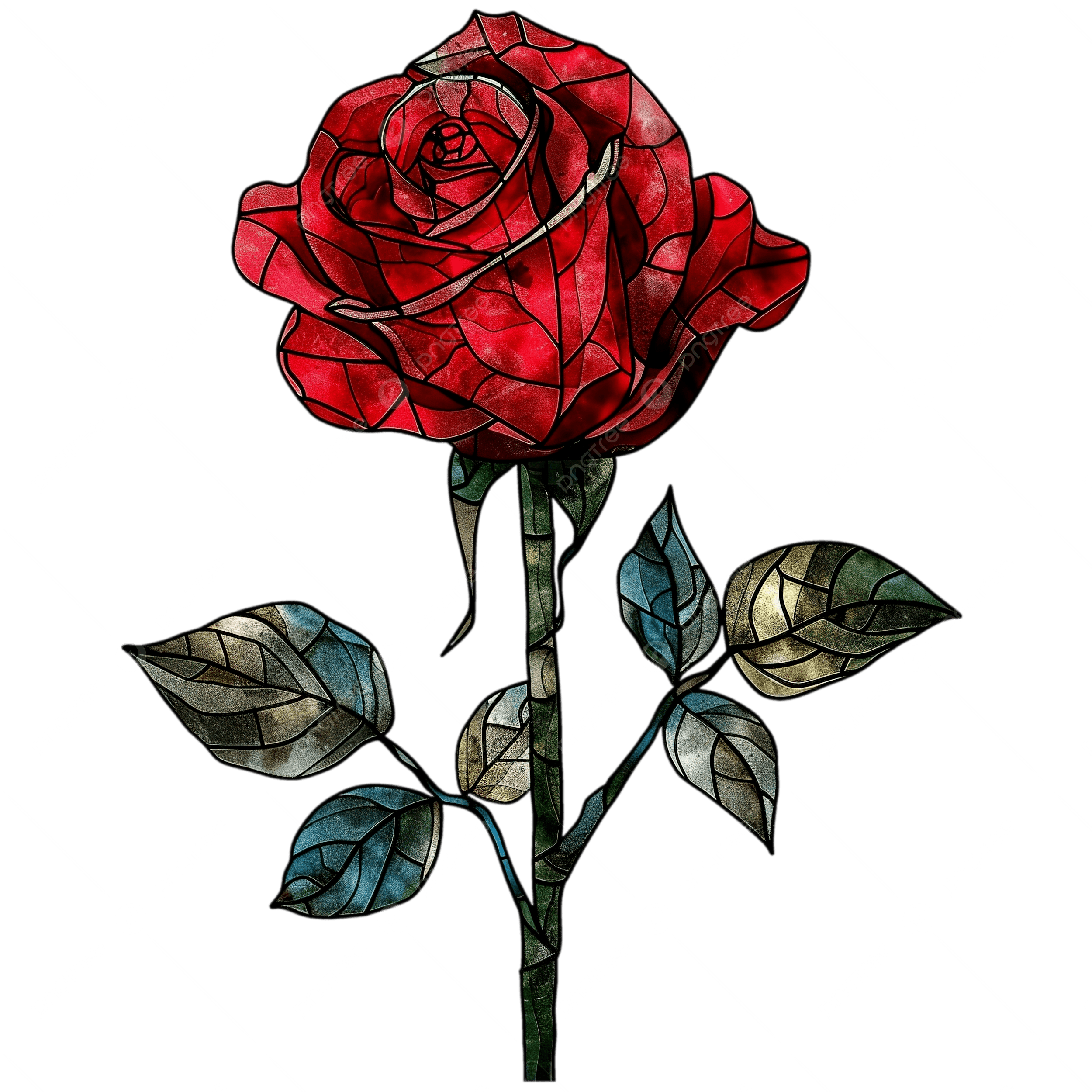 2500x2500 Red Rose Stained Glass Illustration, Red Rose, Stained Glass, Illustration PNG Transparent Image and Clipart for Free Download