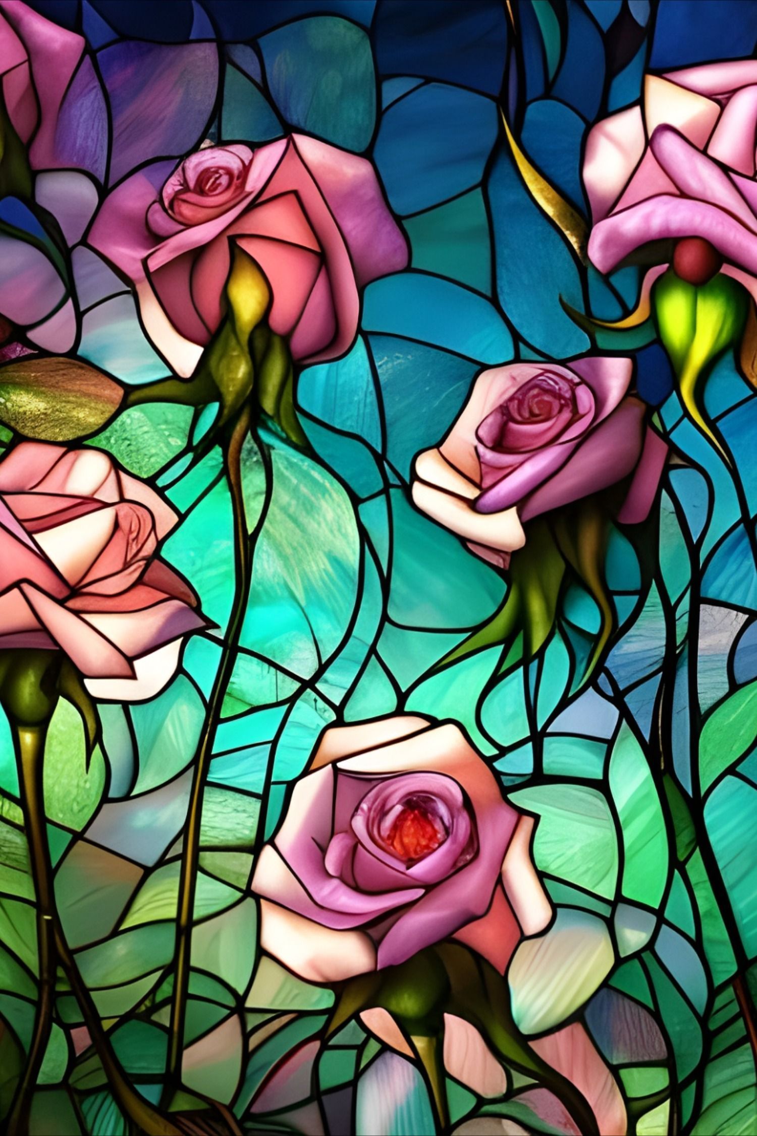 1500x2250 Glass Rose Wallpaper