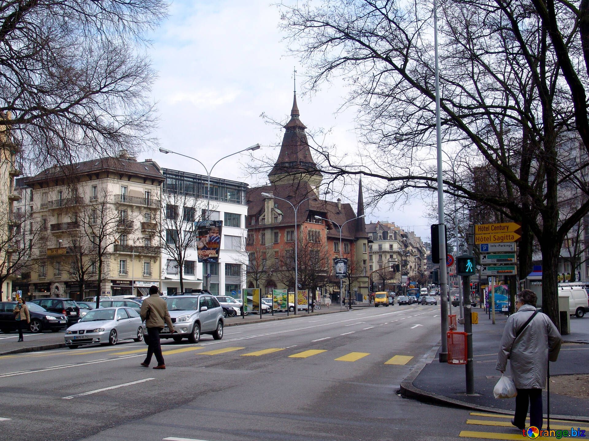 1920x1440 Swiss rainy street free image - № 50008