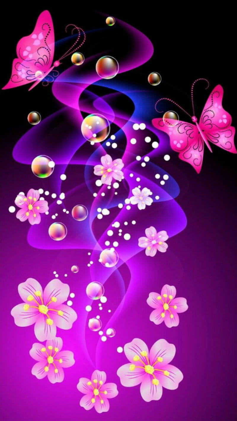 800x1422 Pink butterflies, HD phone wallpaper
