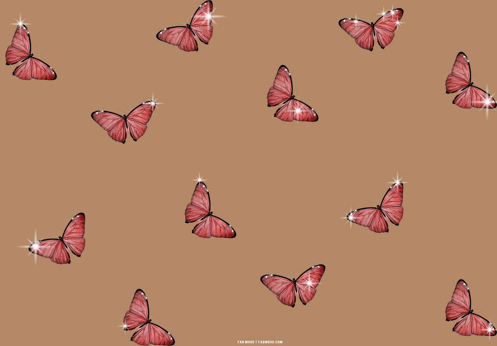 1920x1336 Cute Pink Butterfly On Brown Background Wallpaper