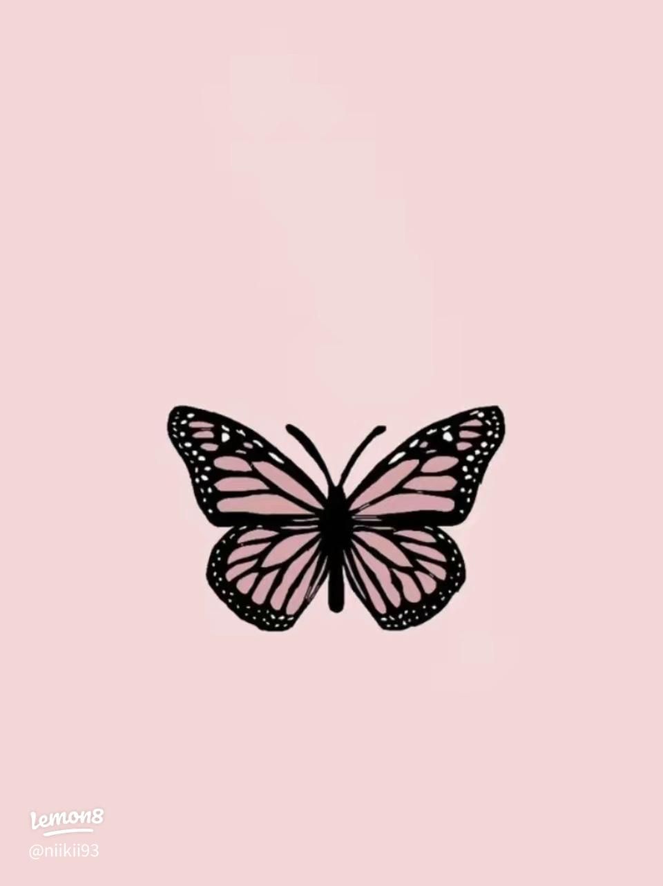 960x1282 Cute Pink Butterfly Aesthetic Wallpaper for Your Phone