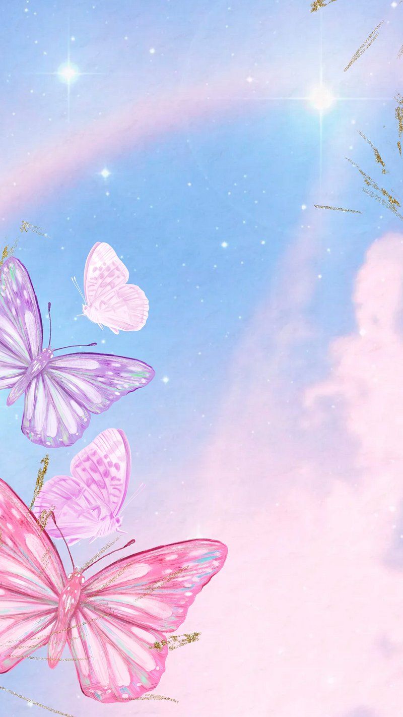 800x1422 Butterfly Background Aesthetic Border Image Wallpaper