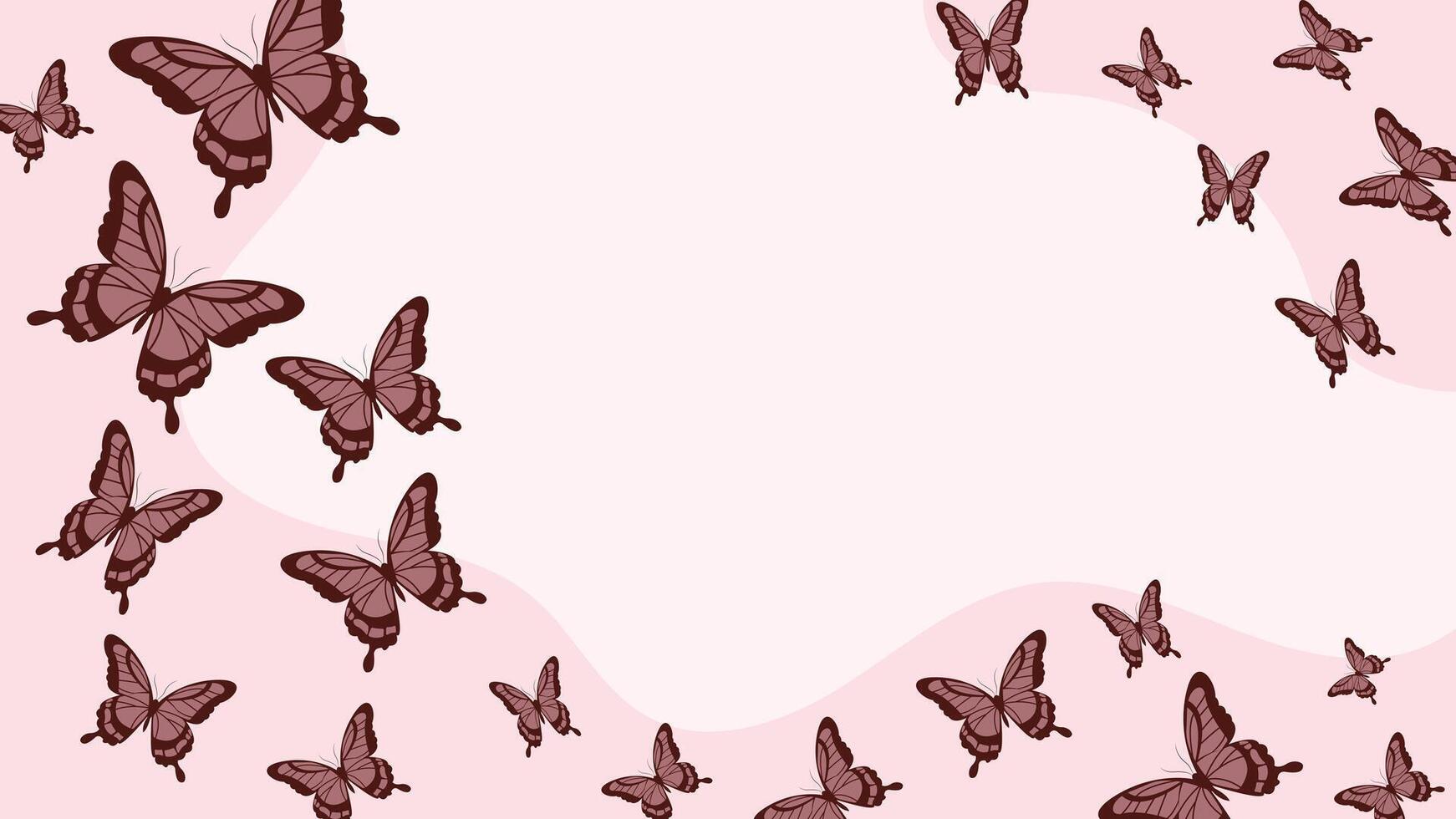 1742x980 Elegant Pink Butterfly Background with Soft Pastel Waves