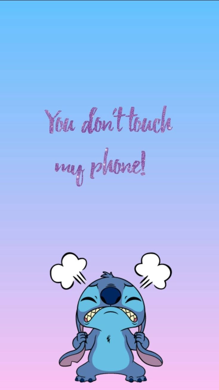 735x1310 Download Annoyed Don't Touch My Phone Stitch Wallpaper