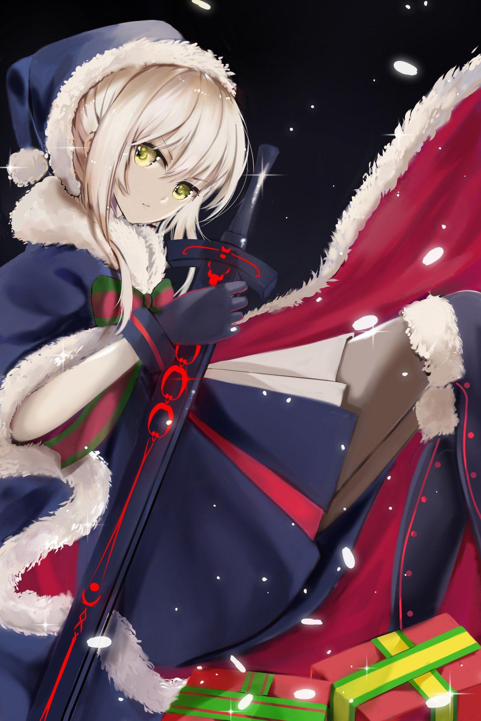 1563x2344 Christmas, Fate Grand Order, Pantyhose, Saber Alter, Saber, Sword