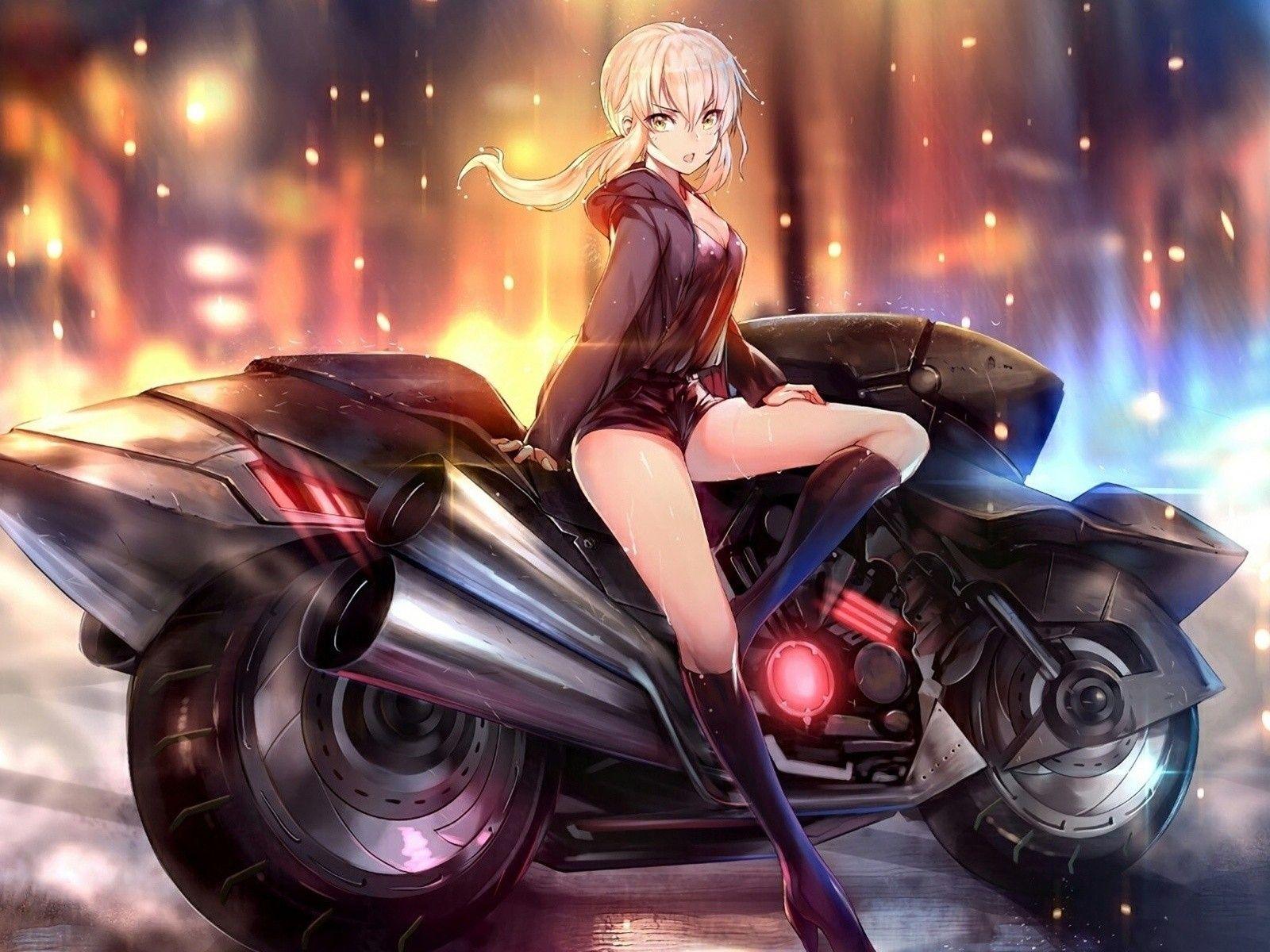 1600x1200 Desktop Wallpaper Saber Alter On Bike, Riding, Fate Grand Order