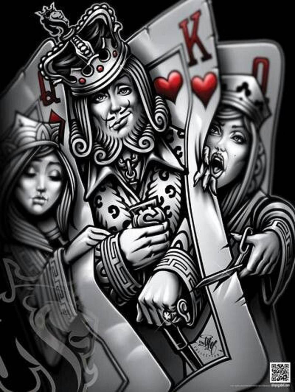 962x1280 Rummy King And Queen Digital Art Wallpaper