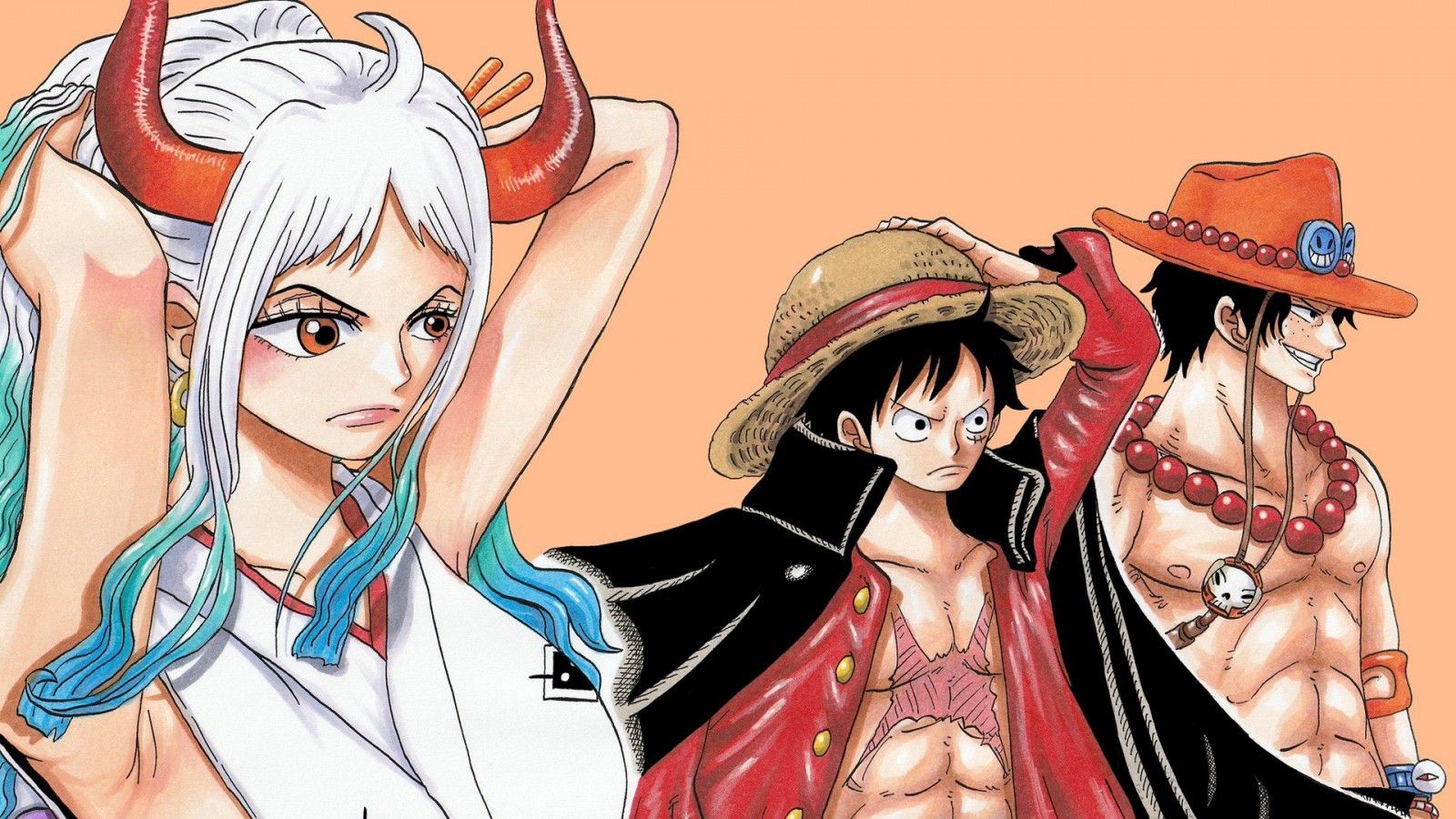 1600x900 Monkey D. Luffy Portgas D. Ace Yamato HD One Piece Wallpaper