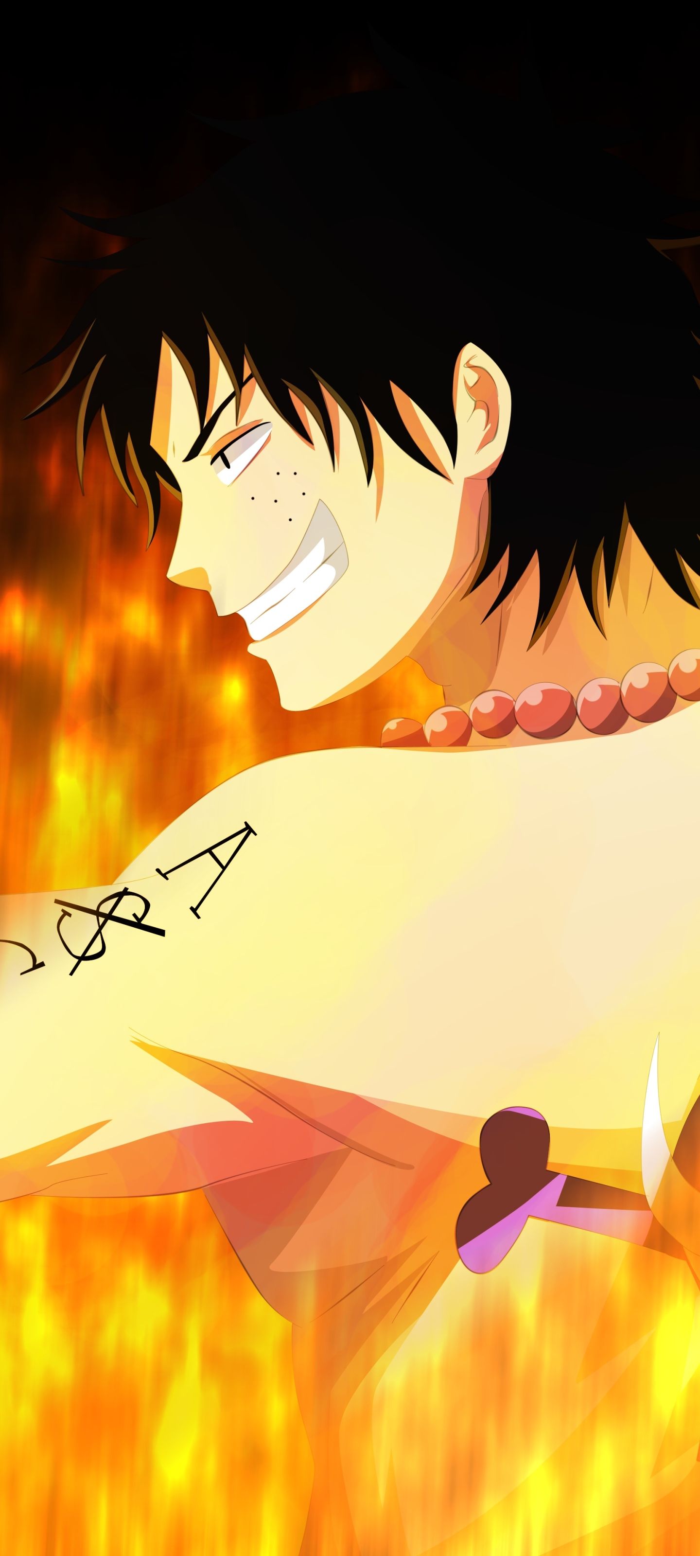 1440x3200 Desktop wallpaper: Anime, One Piece, Portgas D Ace 4K free download for PC. 1185419