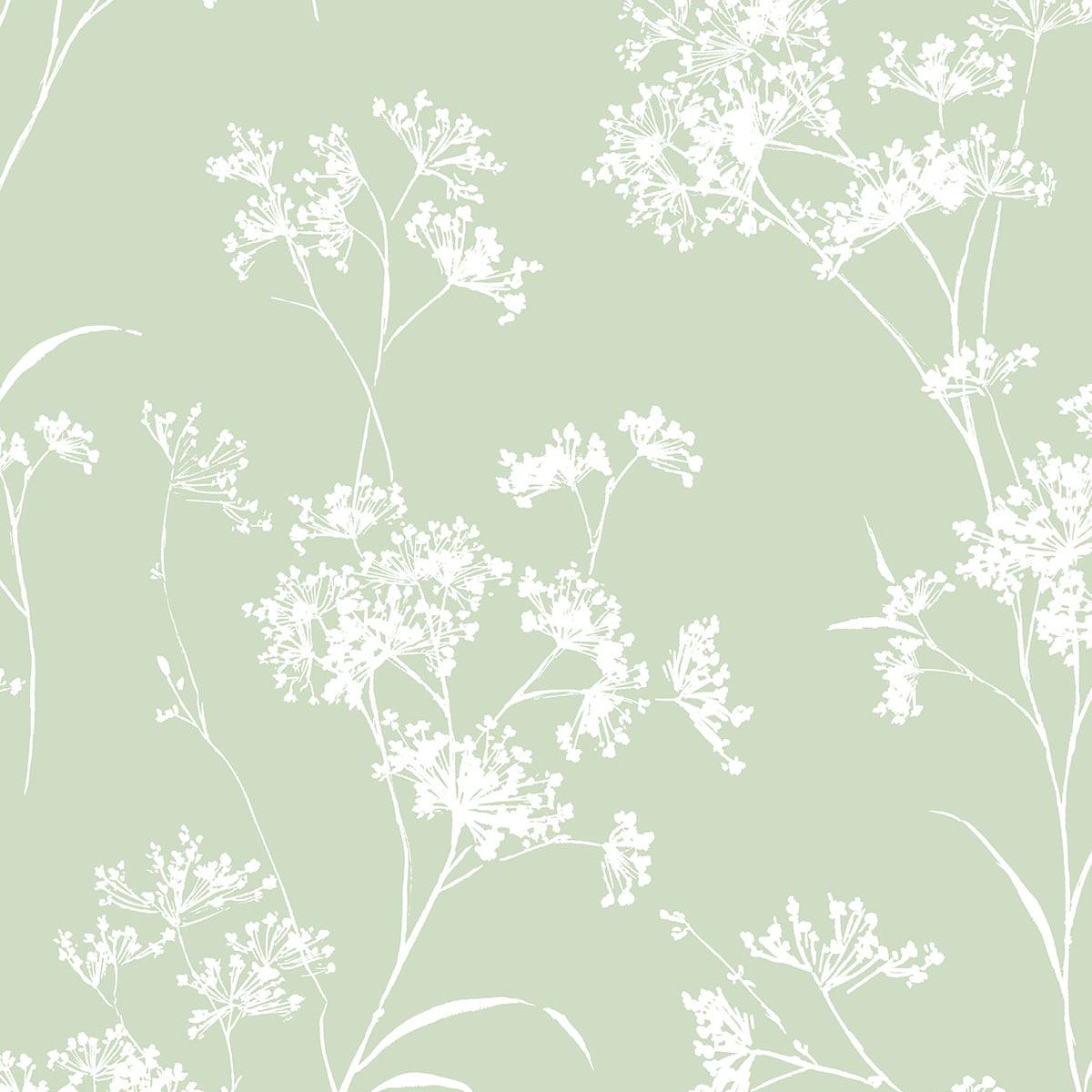 1200x1200 Peel and Stick Seacrest Green Floral Mist Wallpaper LN30504