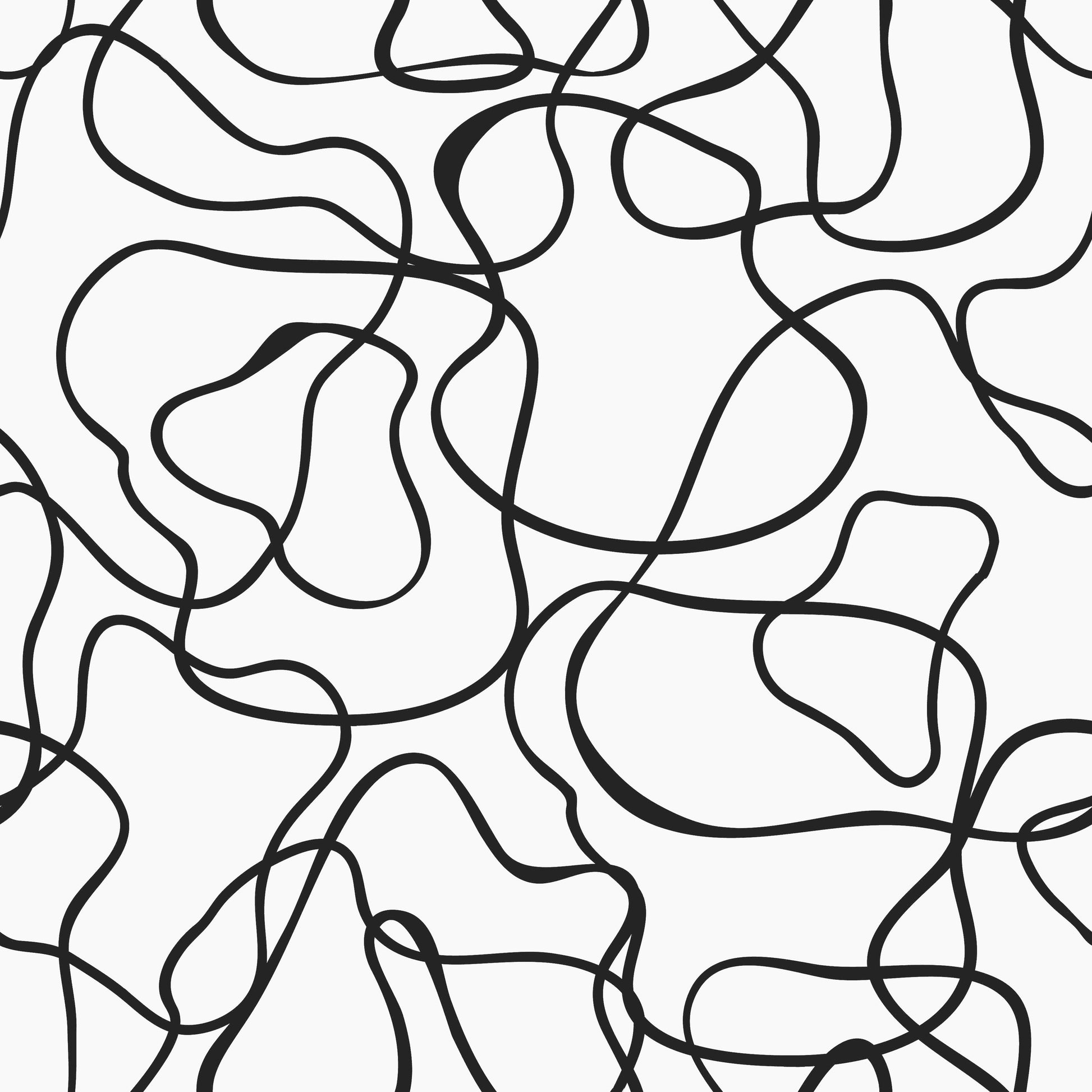 1946x1946 Abstract Doodle Black and White Peel and Stick Wallpaper, Line Art