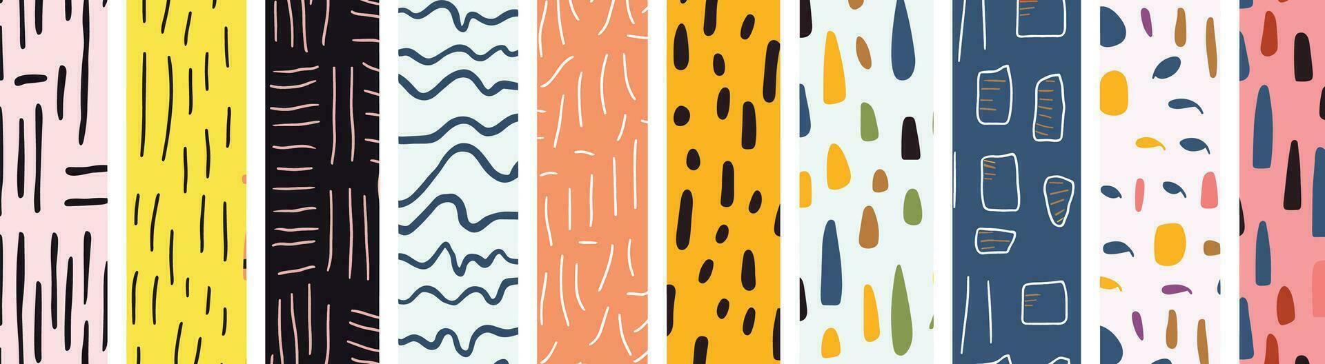 1920x528 Colorful Line Doodle. A Creative Abstract Art Background Collection Suitable for Children or Festive Celebration Designs. This Bundle Offers a Simple, Childish Scribble Wallpaper