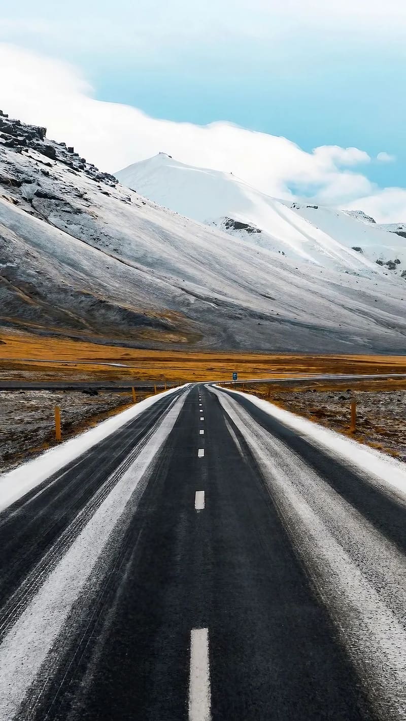 800x1422 Realme C25 Y, Road Marking Mountains Direction, HD phone wallpaper