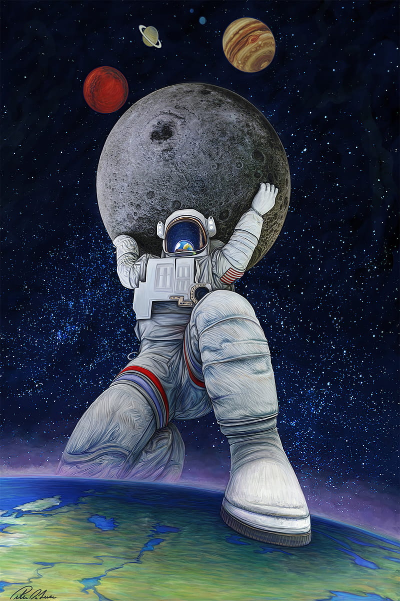 800x1200 Realme C25 Y, futuristic astronaut on another planet, HD phone wallpaper