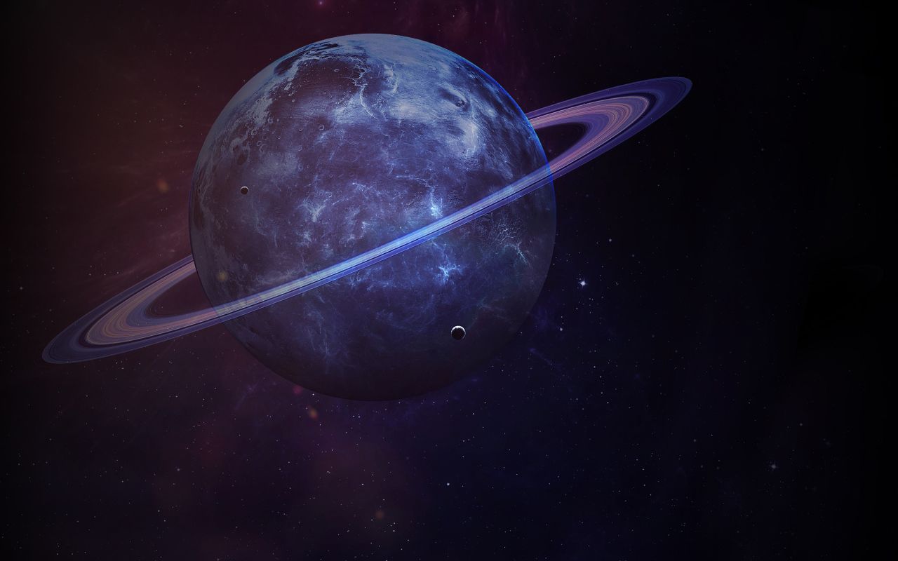 1280x800 The big planet of the solar system Saturn with rings Desktop wallpaper 1280x800