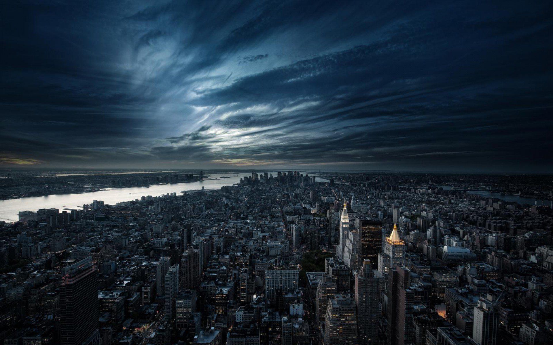 1920x1200 Stunning HD Wallpaper of Manhattan's Night Skyx1200
