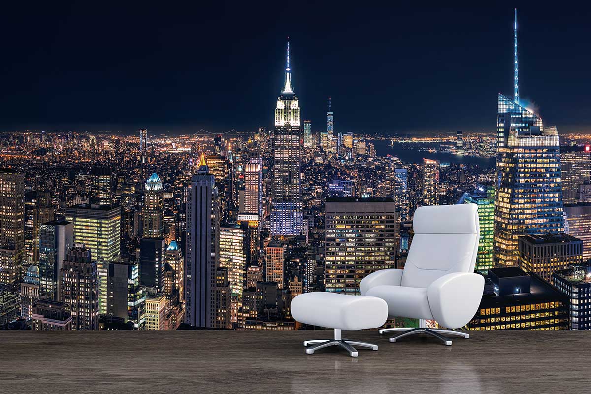 1200x800 New York City Night View Mural Wallpaper Malaysia