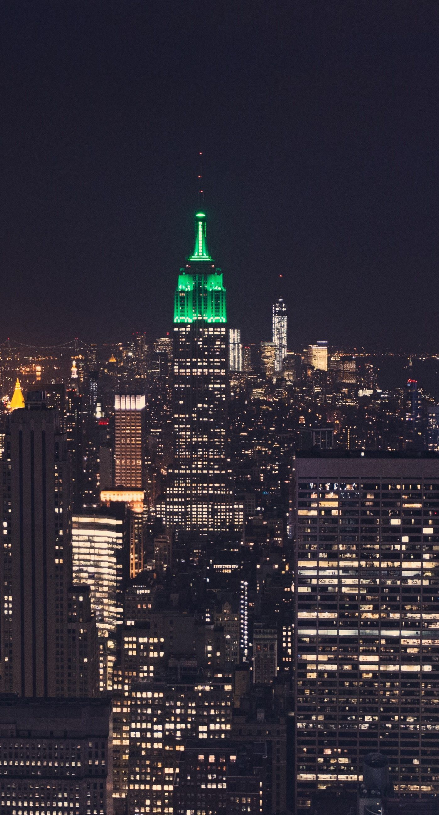 1398x2592 Landscape New York night scene Empire State Building.sc iPhone7Plus