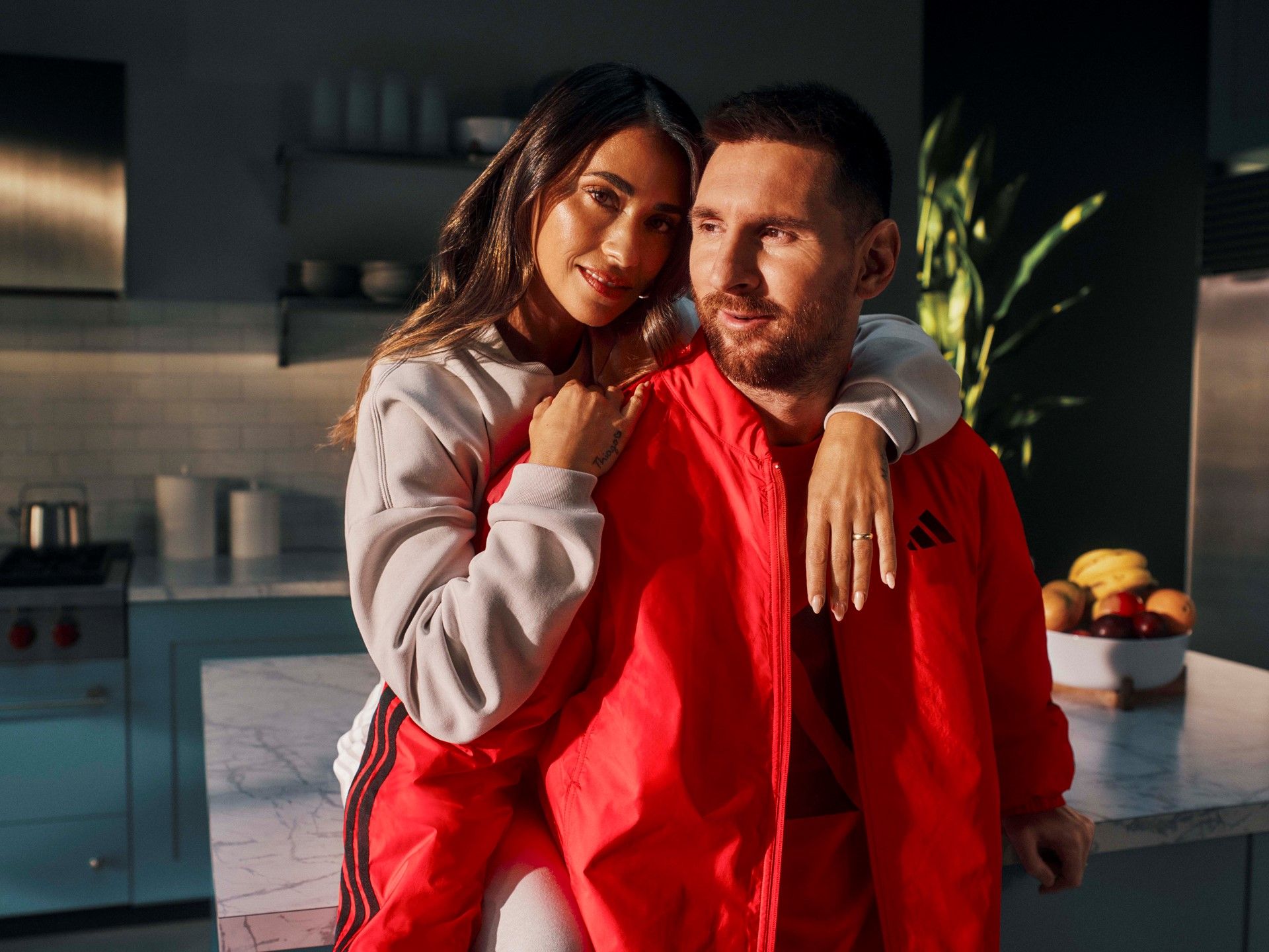 1920x1440 adidas Essentials collection Messi & Antonela Roccuzzo
