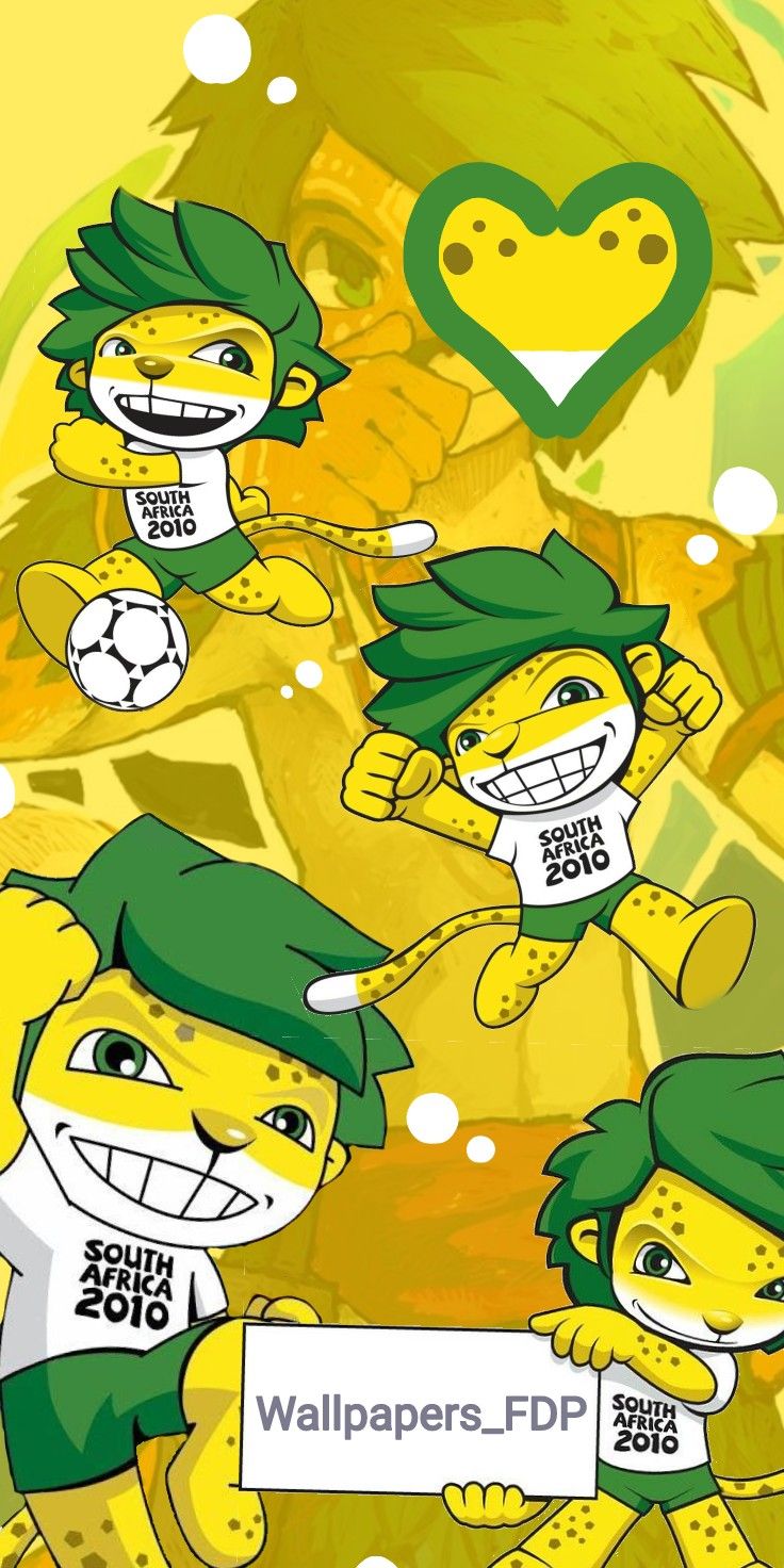 736x1472 Wallpaper de pantalla de Zakumi 2010 World cup