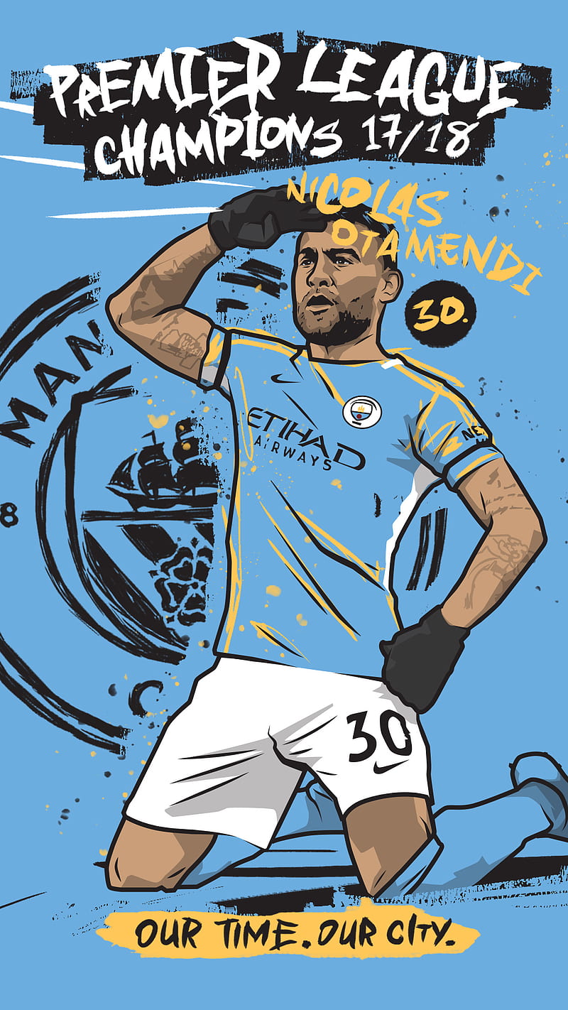 800x1422 Nicolas Otamendi, football, man city fc, manchester city fc, HD phone wallpaper