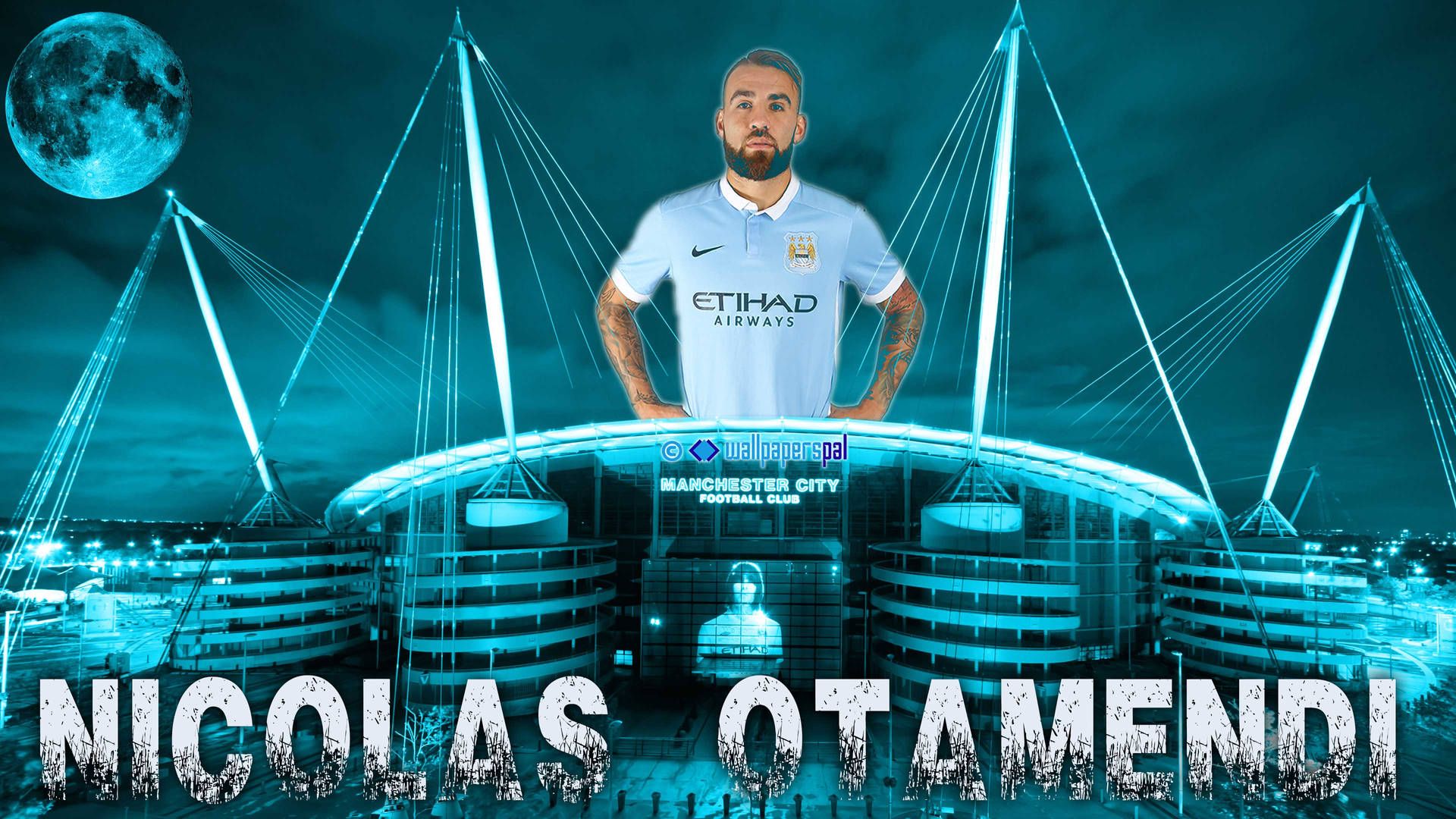 1920x1080 Descargar fondos de Manchester City En 4k Con Nicolás Otamendi