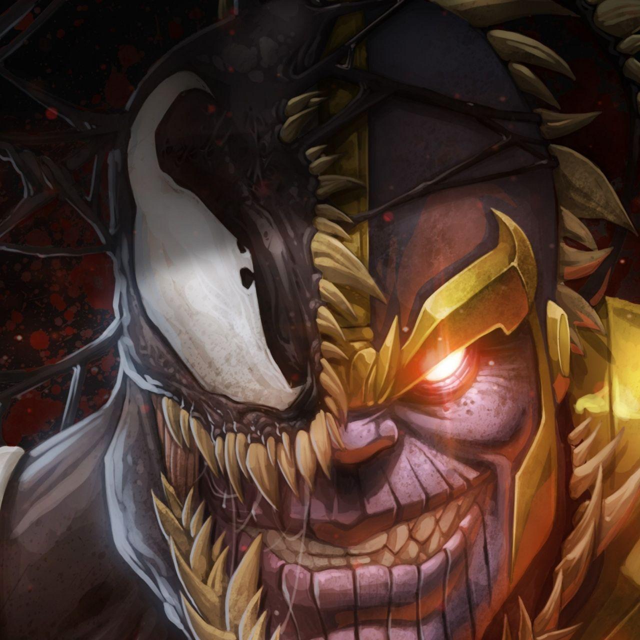 1280x1280 Download Marvel Comics, Thanos, Venom, 4K Apple iPad