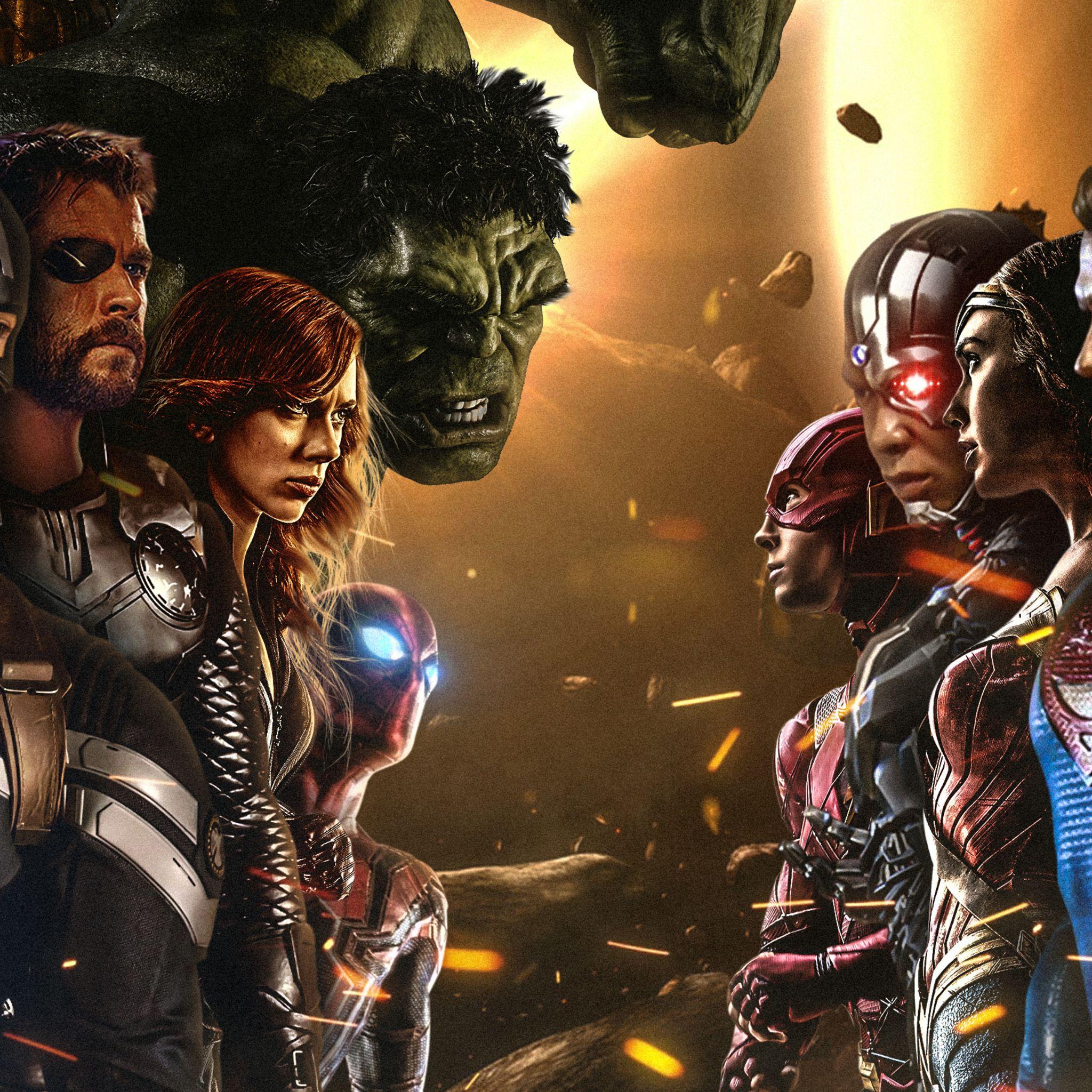 2048x2048 Marvel Vs Dc iPad Air HD 4k Wallpaper, Image