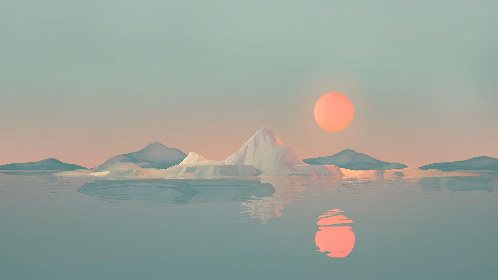1920x1080 Low Poly Landscapes, Mark Kirkpatrick. Aesthetic