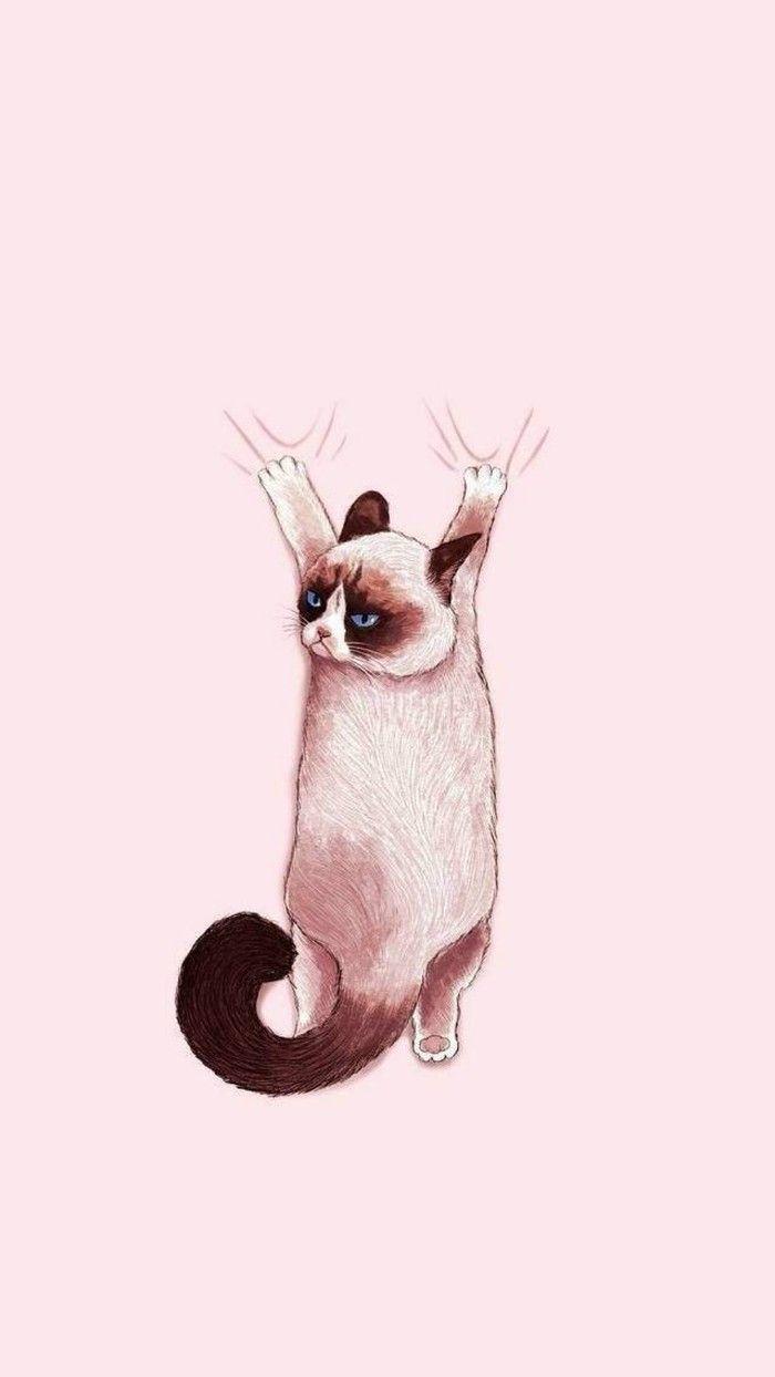 700x1244 iPhone Wallpaper. Cat, Siamese, Cartoon, Illustration, Whiskers