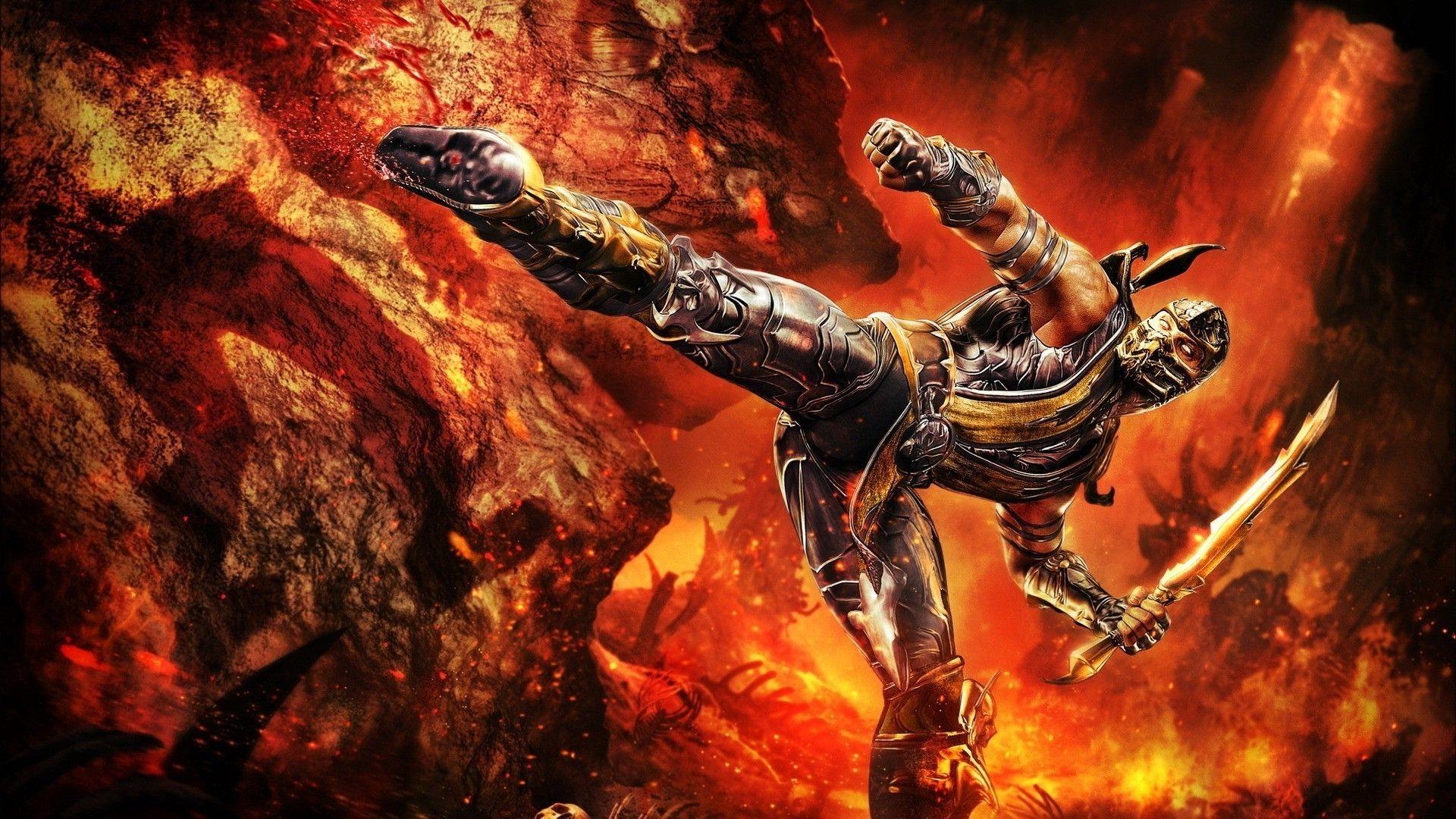 1920x1080 digital art artwork fantasy art video games mortal kombat scorpion