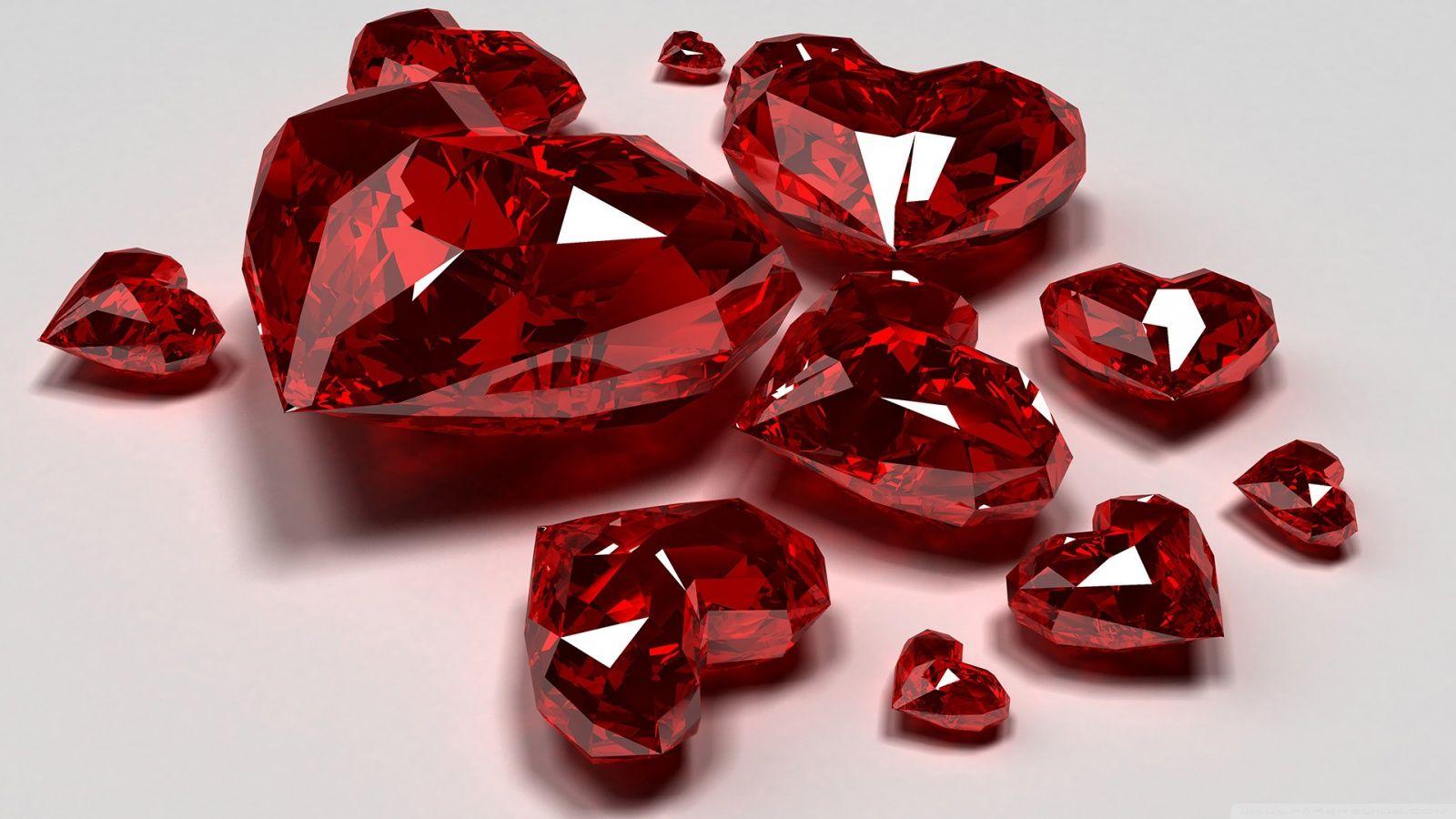 1600x900 Red Diamond Hearts Ultra HD Desktop Background Wallpaper for 4K