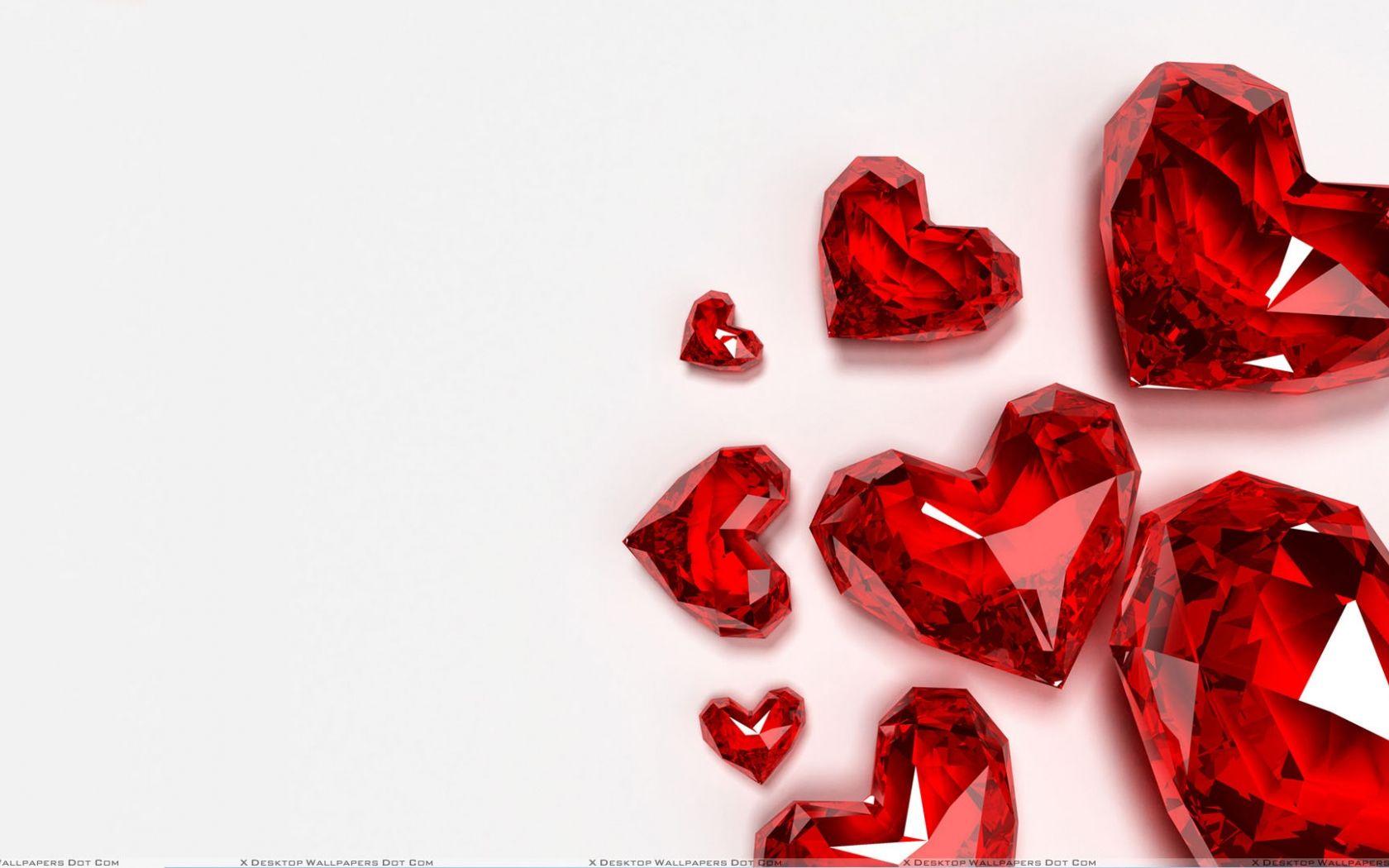 1680x1050 Free download Costly Diamond Heart on White Backround Wallpaper