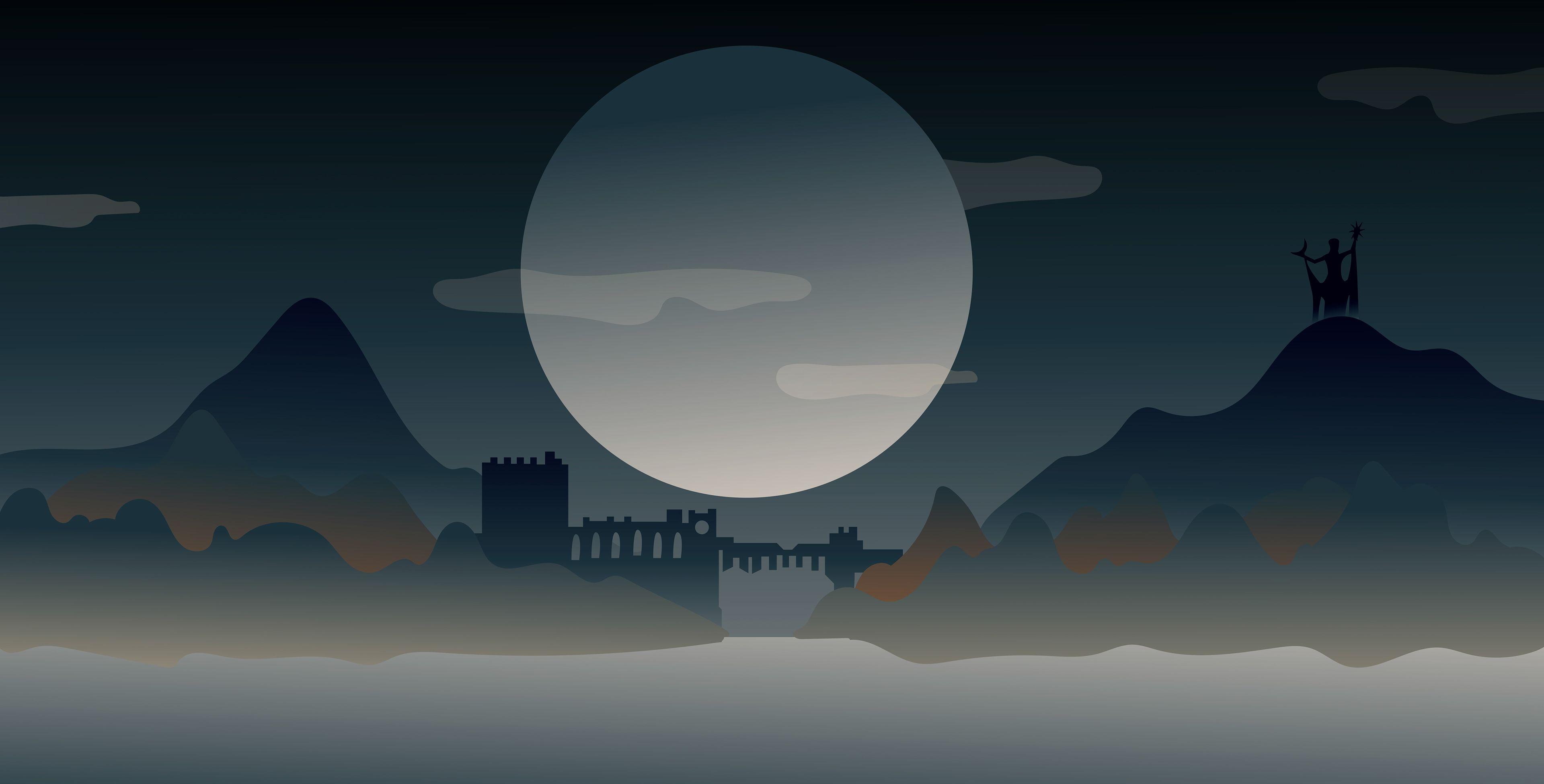 3840x1950 Dark Night Landscape Artistic, HD Artist, 4k Wallpaper, Image