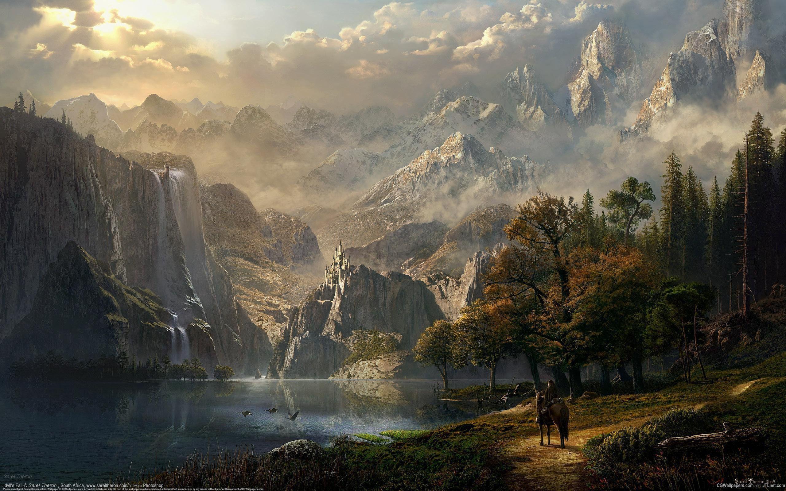 2560x1600 Fantasy Wallpaper. Fantasy landscape, Landscape