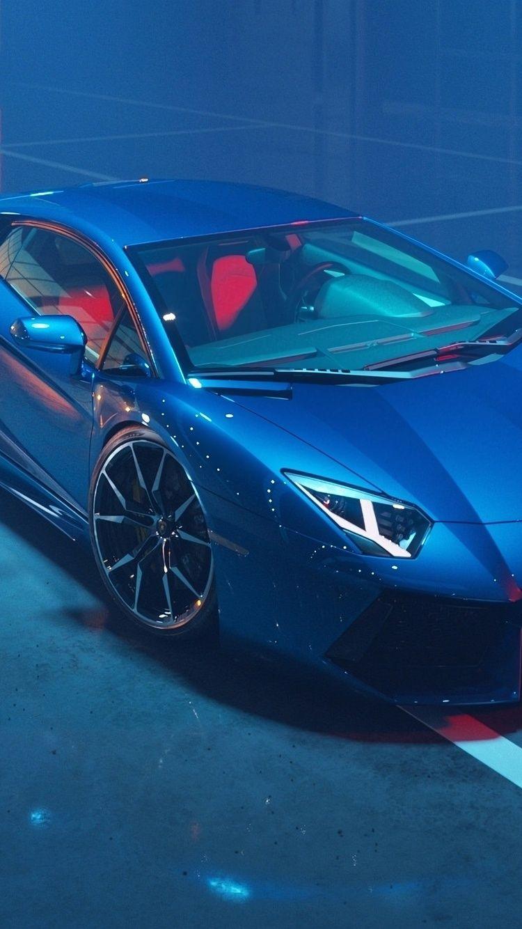 750x1334 Blue Wallpaper iPhone 6 Lamborghini
