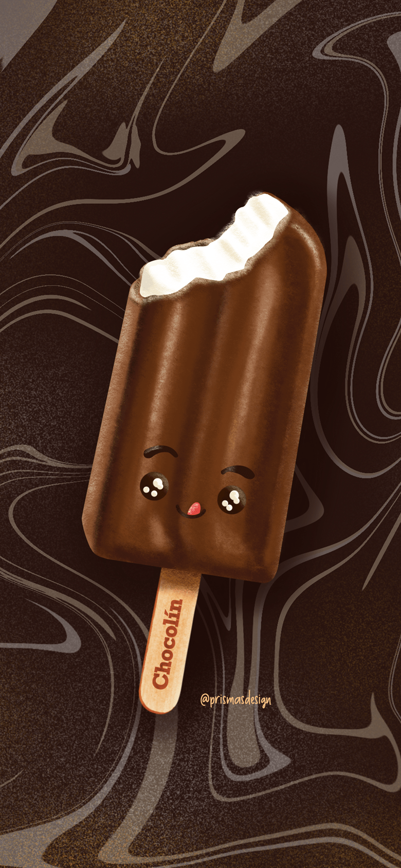 780x1688 Kawaii Chocolín Ice Cream Wallpaper / Wallpaper Chocolito Kawaii's Ko Fi Shop