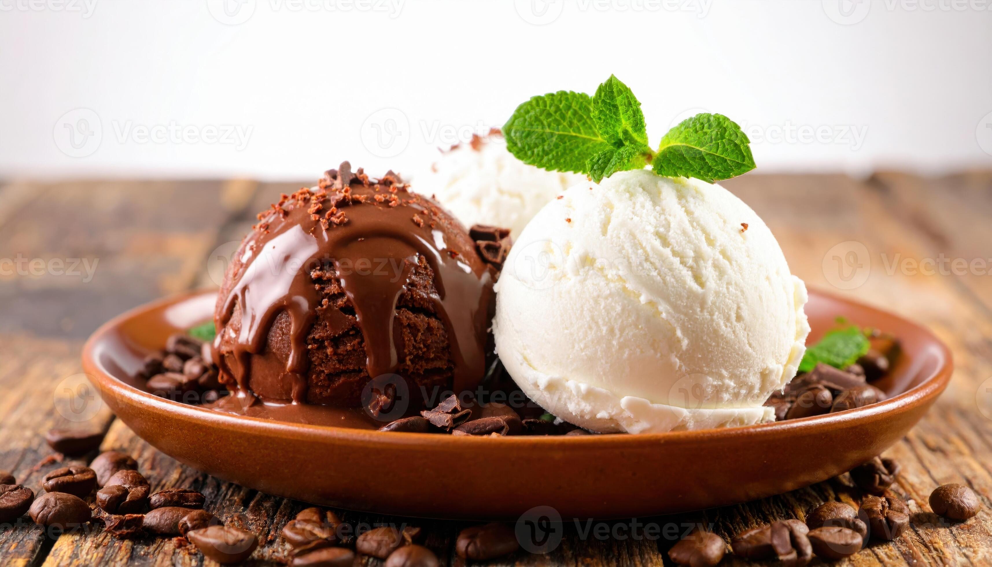 3430x1960 Delicious Chocolate and Vanilla Ice Cream Scoops