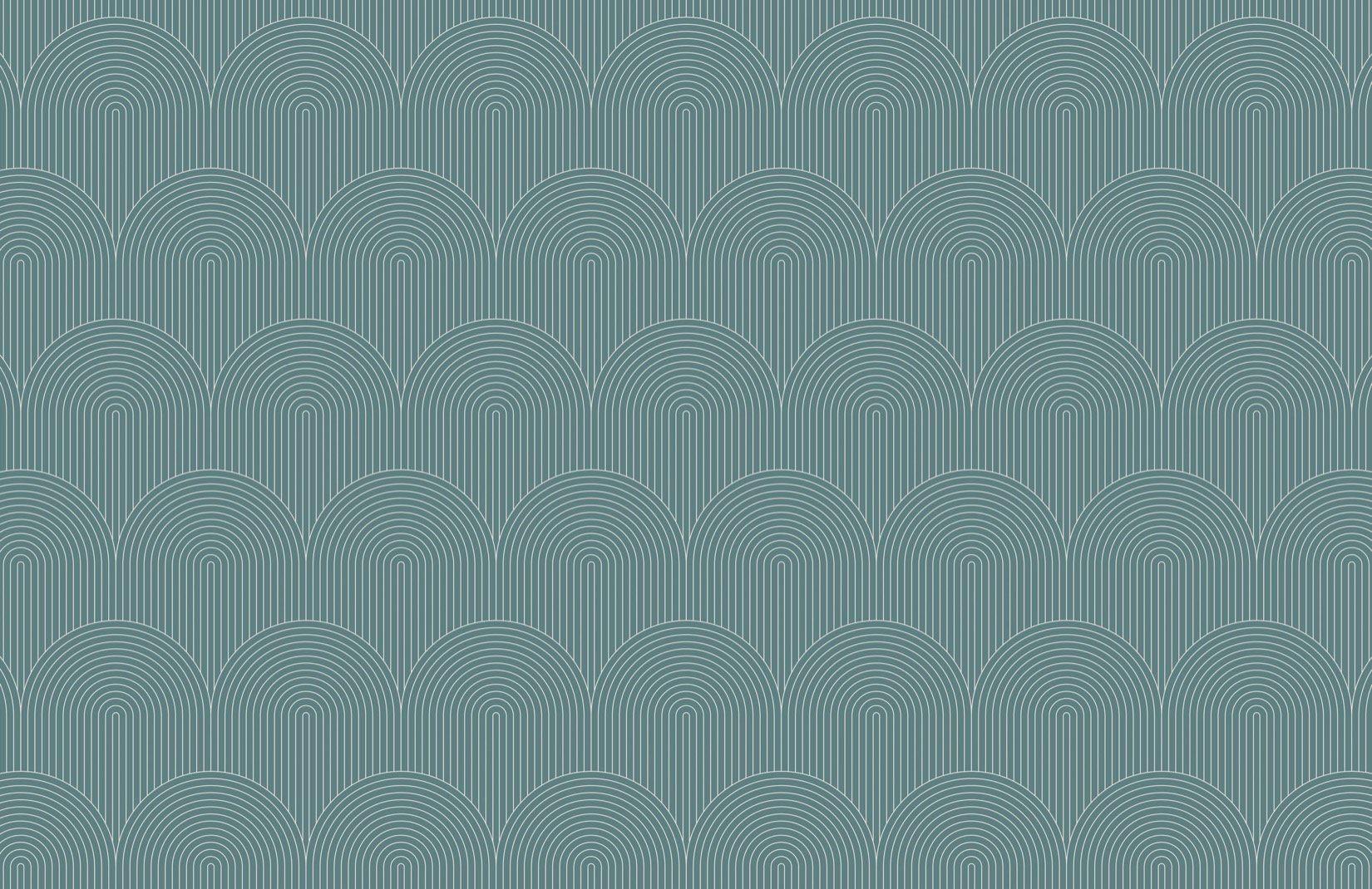 1650x1070 Green Geometric Thin Striped Loop Repeat Pattern Wallpaper