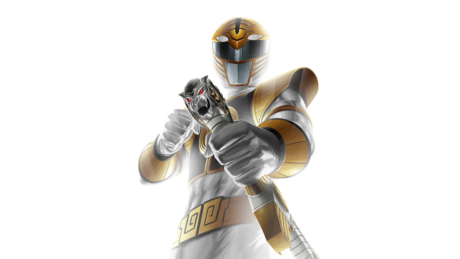 1920x1080 Wallpaper sword, armor, white tiger, Power Rangers, Saba, white ranger, Tommy Oliver for mobile and desktop, section разное, resolution 1920x1080