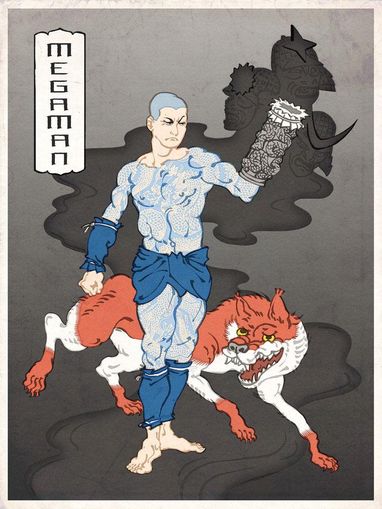 775x1032 Mega Man As A Japanese Ukiyo E