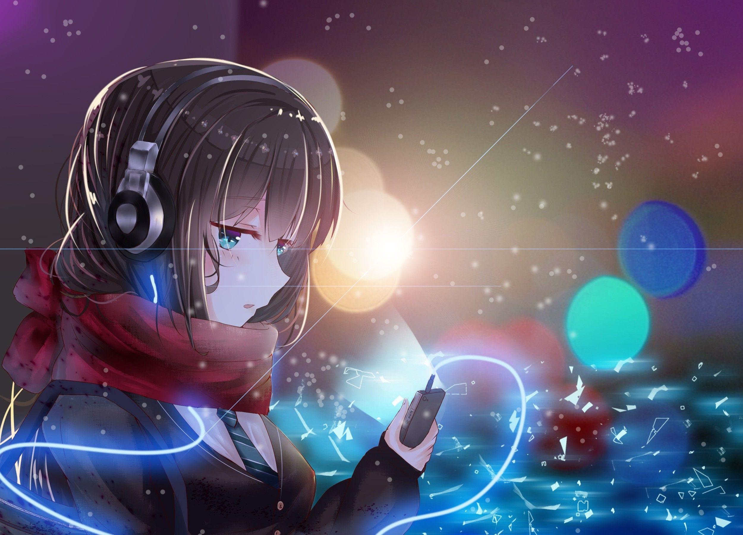 Anime Girl With Headphones Wallpapers Top Free Anime Girl