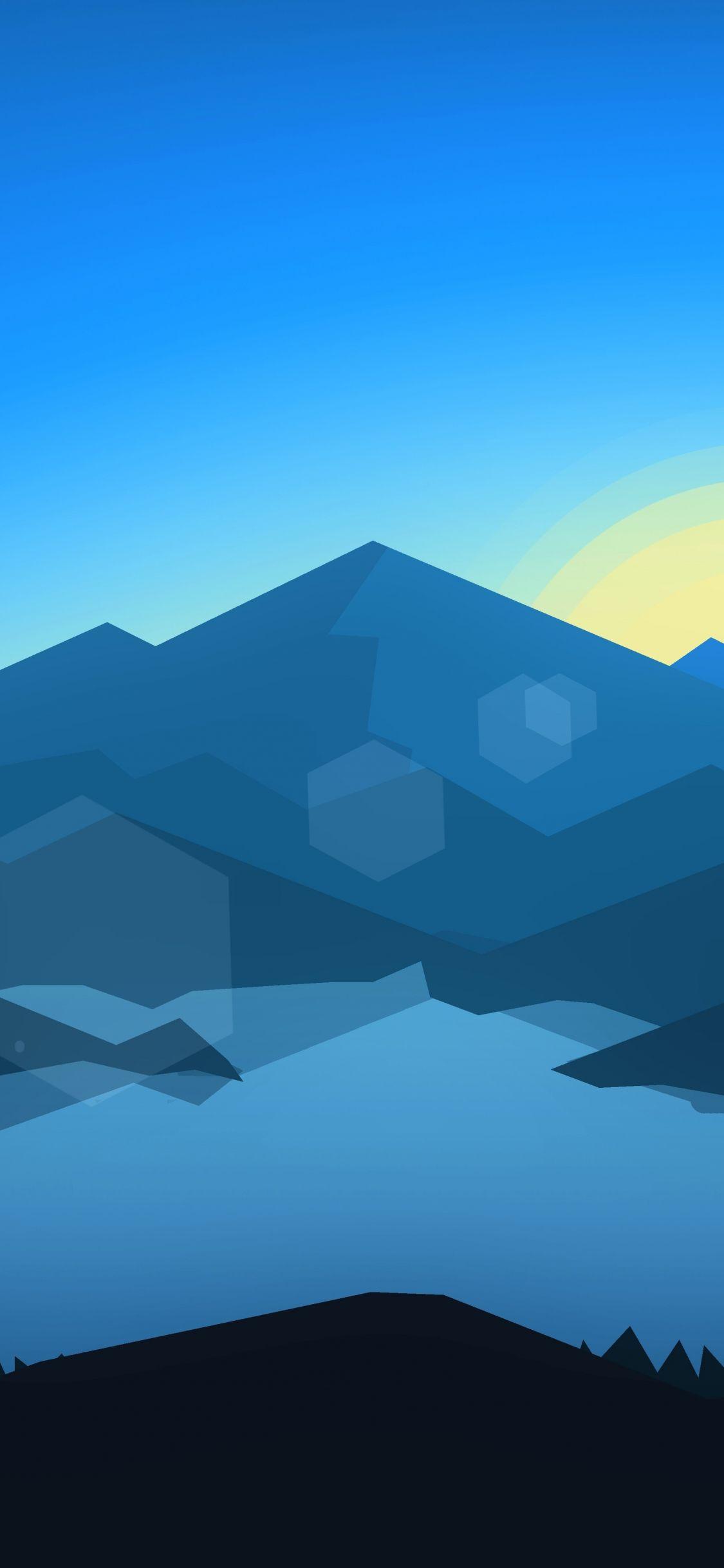 1125x2436 Download 1125x2436 wallpaper forest, mountains, sunset, cool