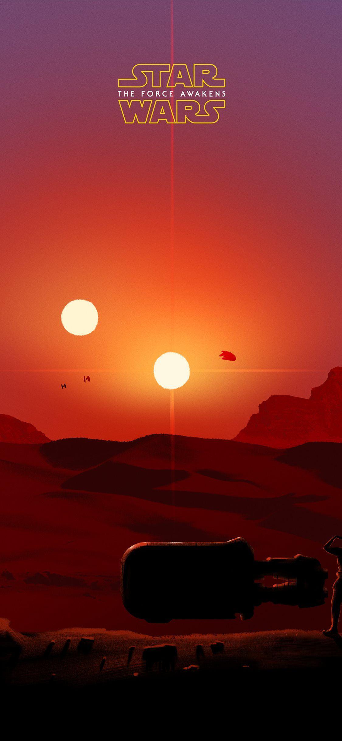 1125x2436 Star Wars iPhone X Minimalistic Wallpaper