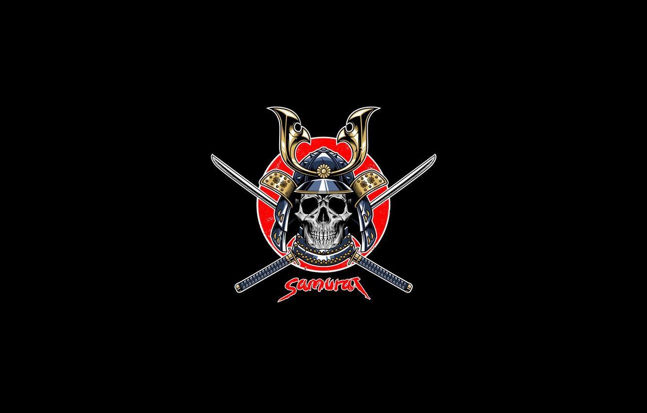 1332x850 Wallpaper Minimalism, Skull, Style, Sword, Helmet, Background